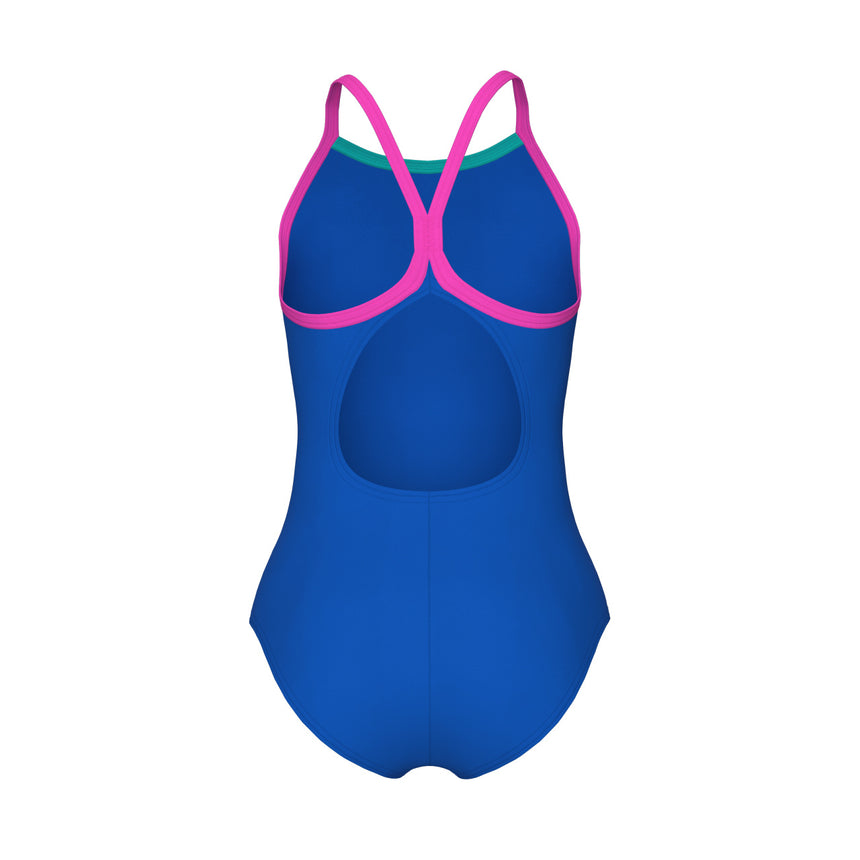 Arena Meisjes Badpak Light Drop Back Solid Blauw / Roze