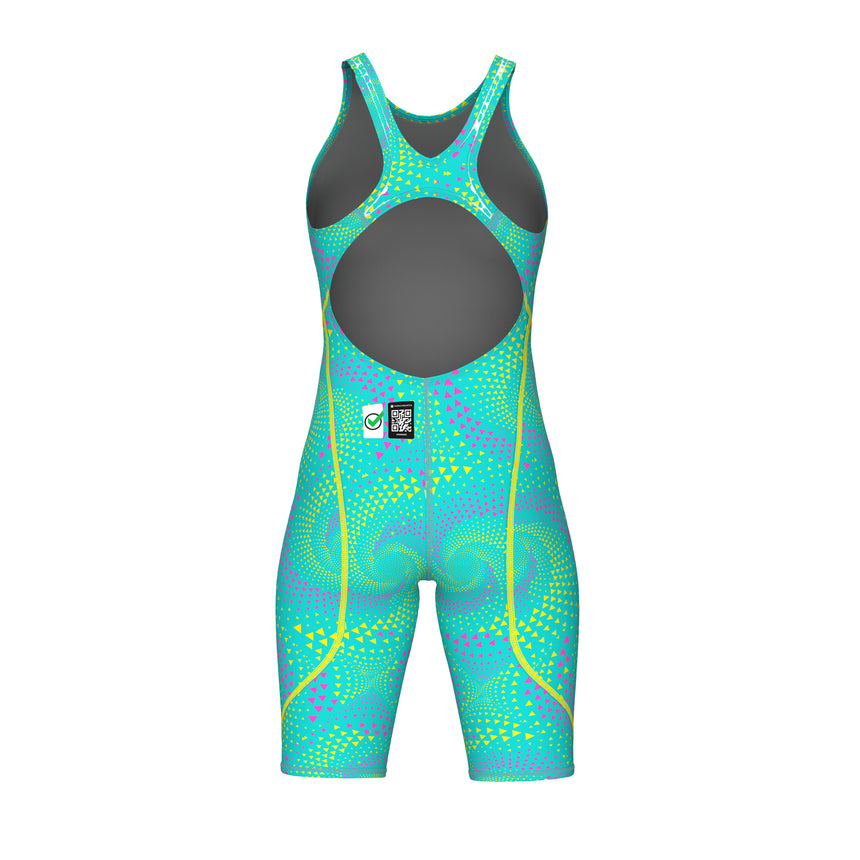 Arena Wedstrijdbadpak Powerskin ST Next Open Rug Limited Edition Fireflow/Blauwgroen