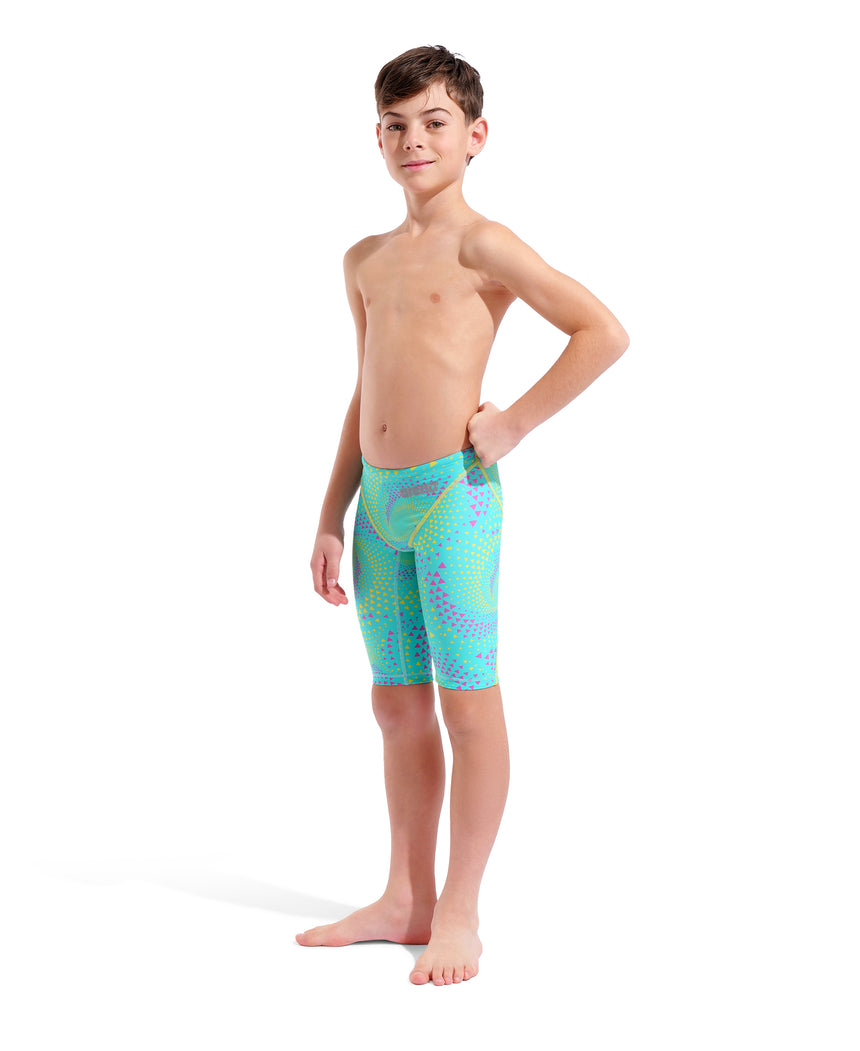 Arena Jongens Wedstrijdjammer Powerskin ST Next Limited Edition Fireflow/Blauwgroen