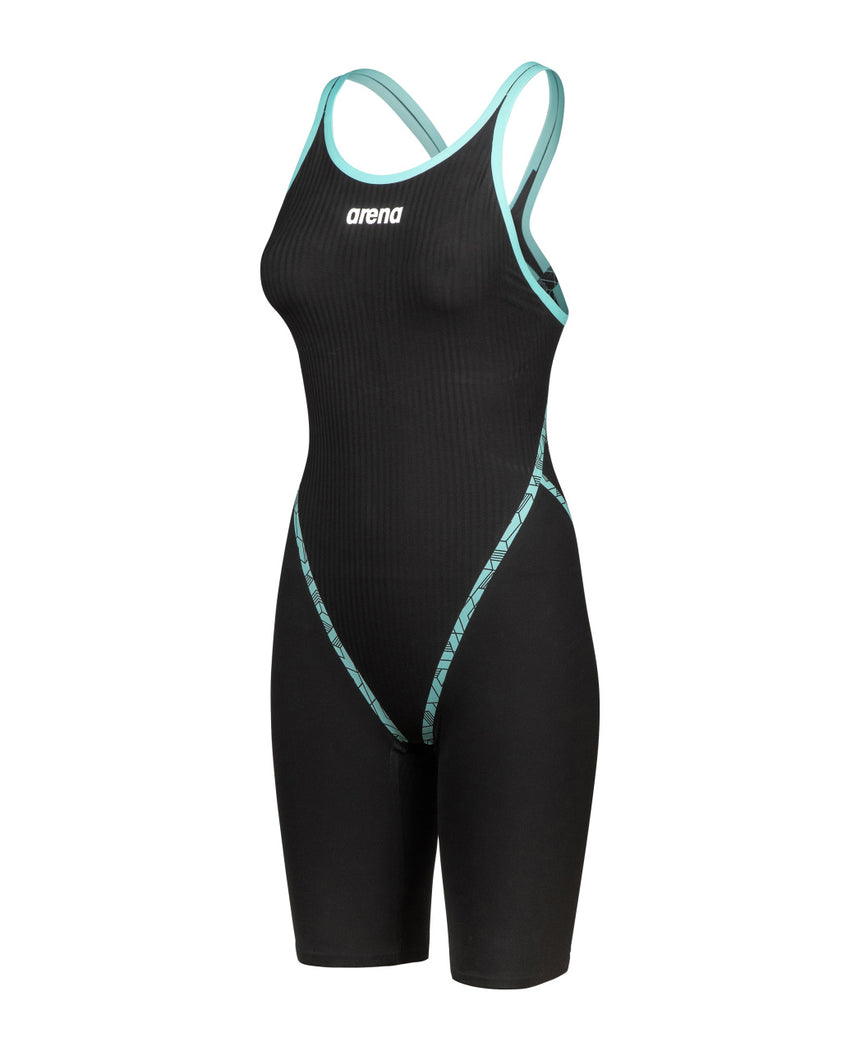 Arena wedstrijdbadpak Powerskin Primo Open Rug Zwart