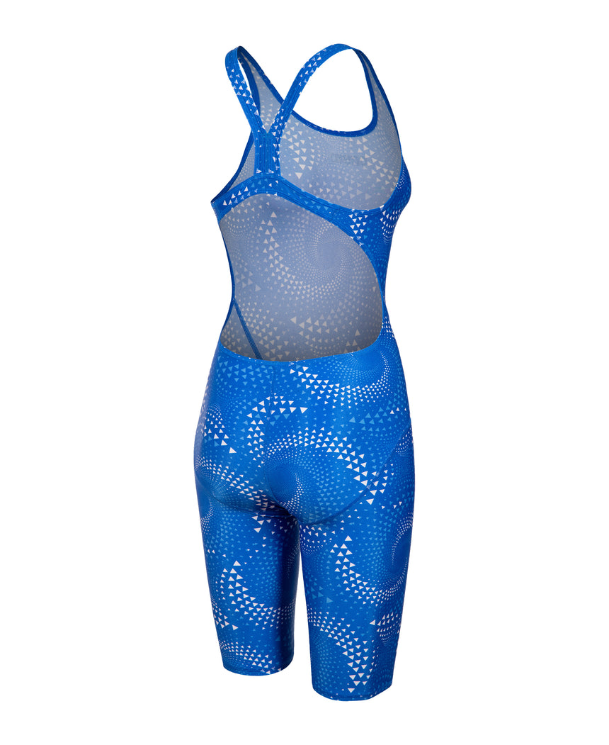 Arena Dames Badpak Printed Full Body Zwart Team Royal