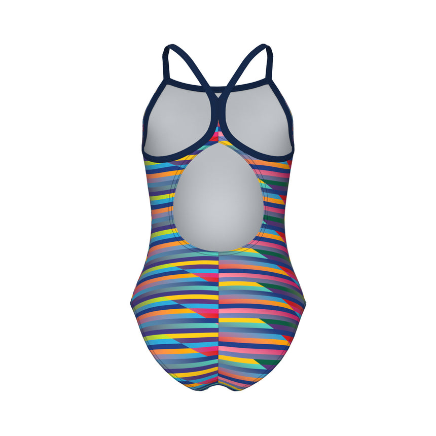 Arena Meisjes Badpak Racing Stripe Lightdrop Back Multi