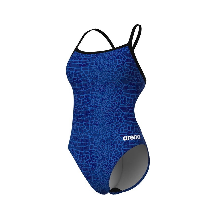 Arena Badpak Challenge Back Snake Skin Blauw