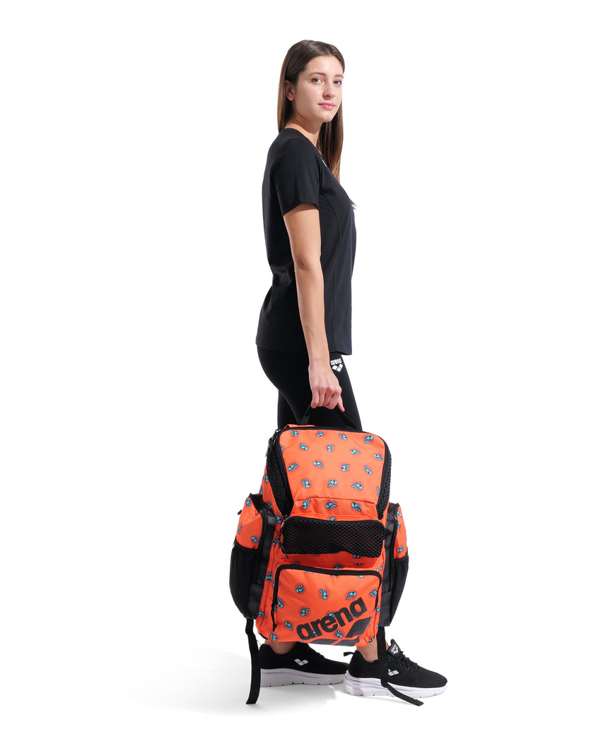 Arena One Go Backpack 45L AO Yee-Ha carried view