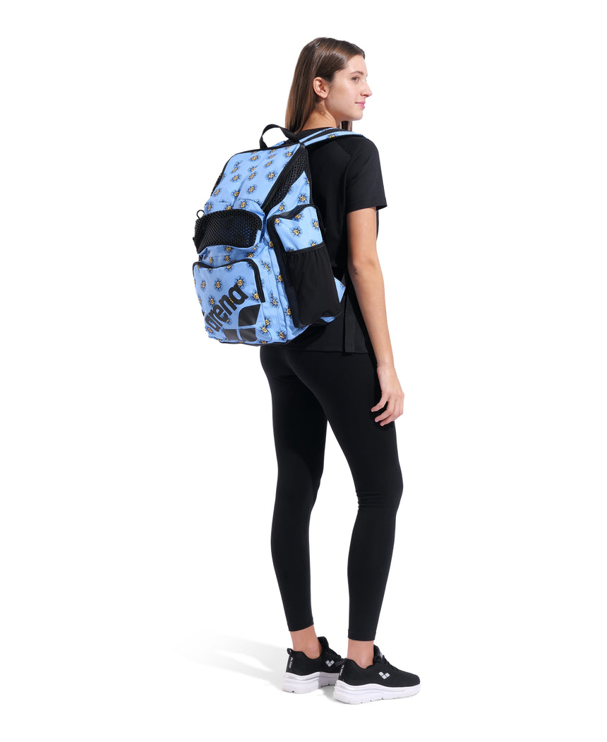 Arena One Go Backpack 45L AO Sunny worn view