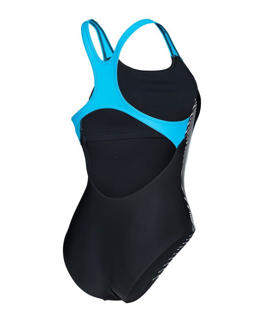 Arena Dames Badpak Lily Swim Pro Back L Zwart Turquoise