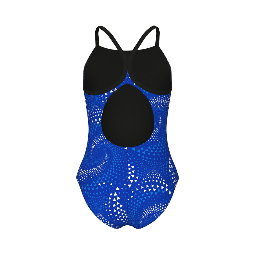 Arena Girls Swimsuit Fireflow Lightdrop Back Black Team Royal