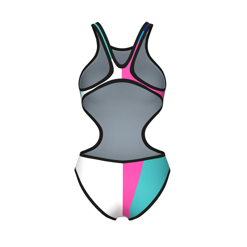 Arena Dames Badpak One Placement Tech Back Multicolor Zwart