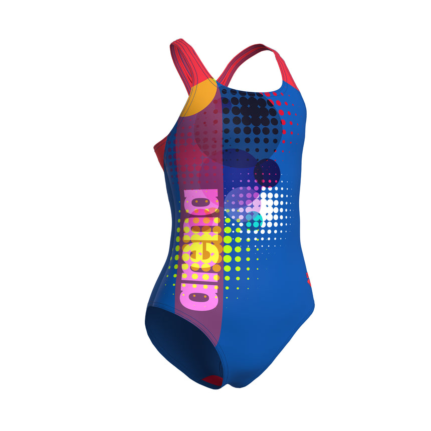 Arena Mädchen Badeanzug Dots Swim Pro Back Royal/Koralle