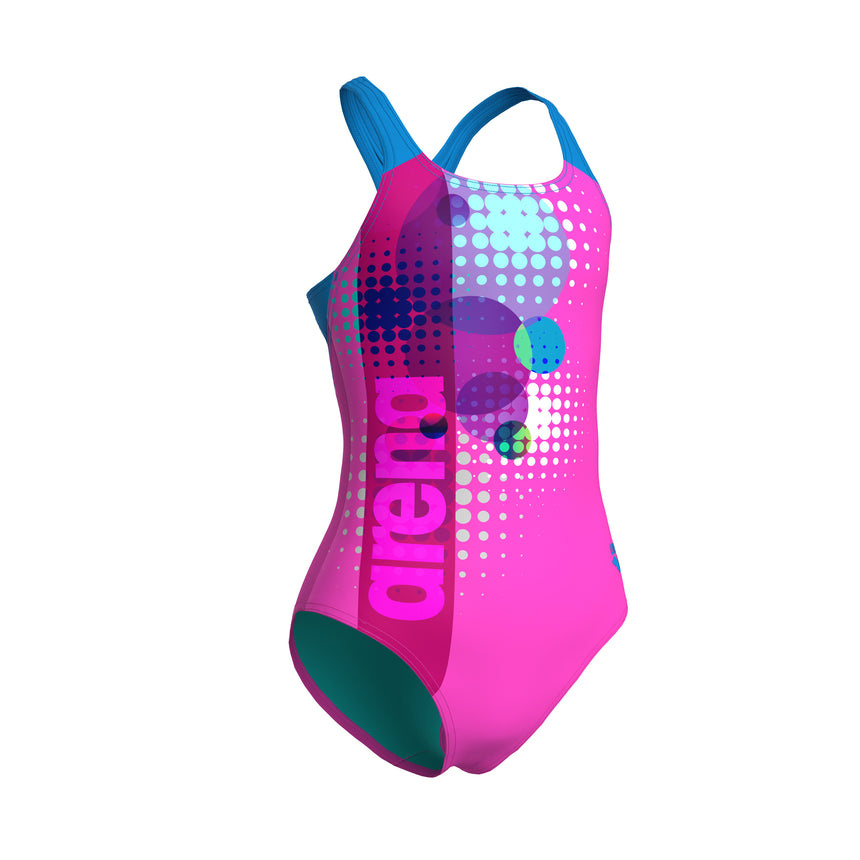 Arena Mädchen Badeanzug Dots Swim Pro Back Shocking Pink Multicolor