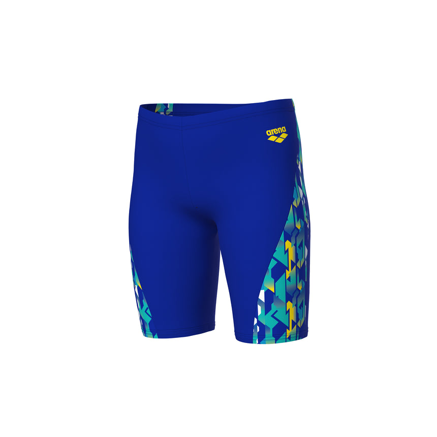 Arena Jungen Schwimmjammer Print Neonblau Gelb Multicolor