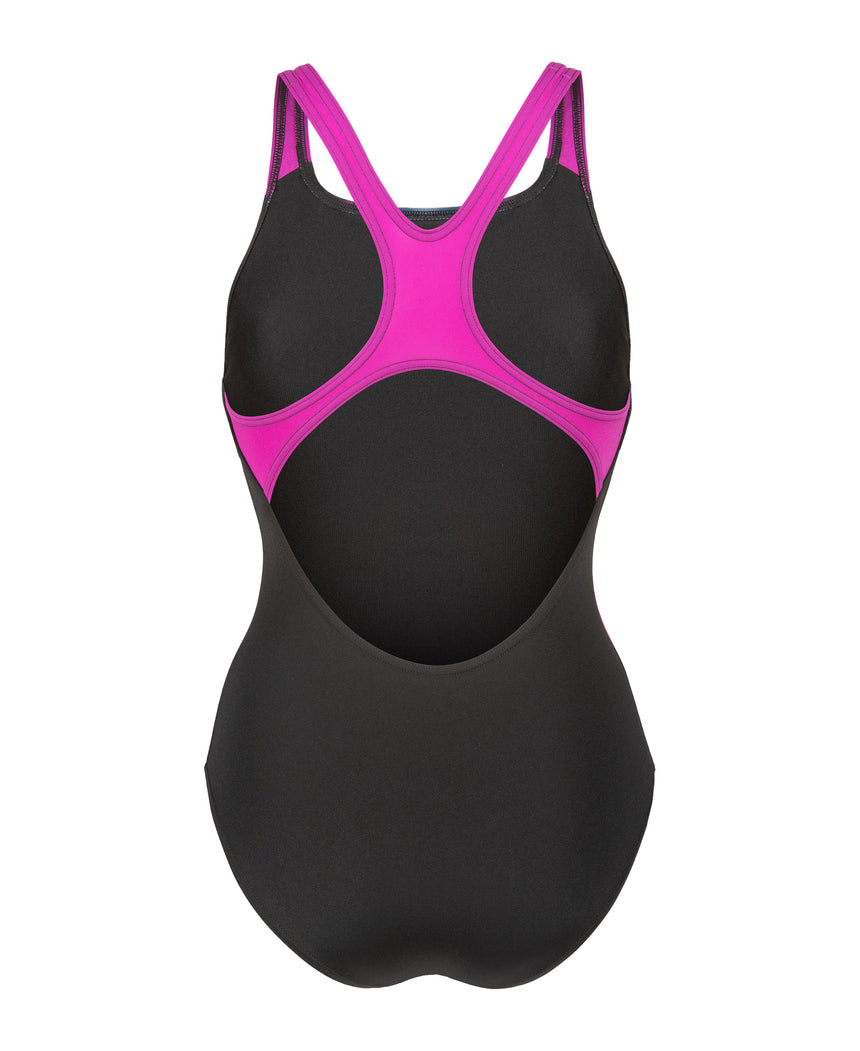 Arena Dames Badpak Placement Swim Pro Back Zwart Multicolor Very Fuchsia