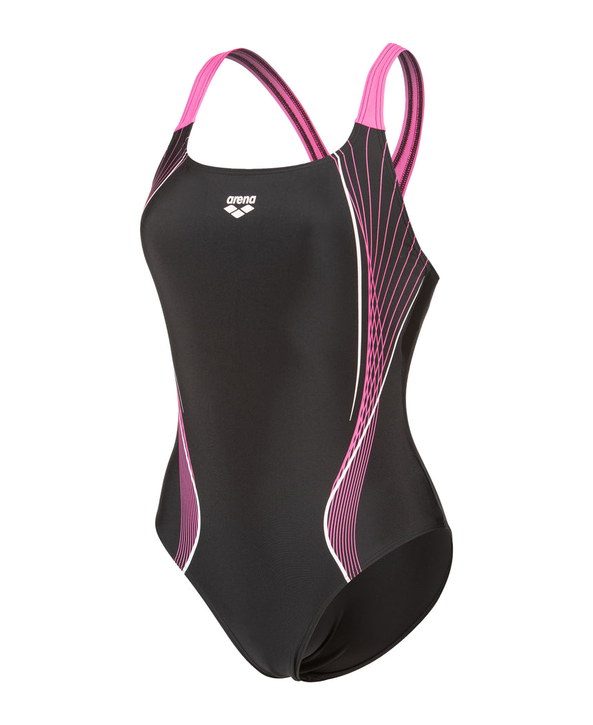 Arena Dames Corrigerend Badpak Control Pro Back B Zwart Shocking Pink