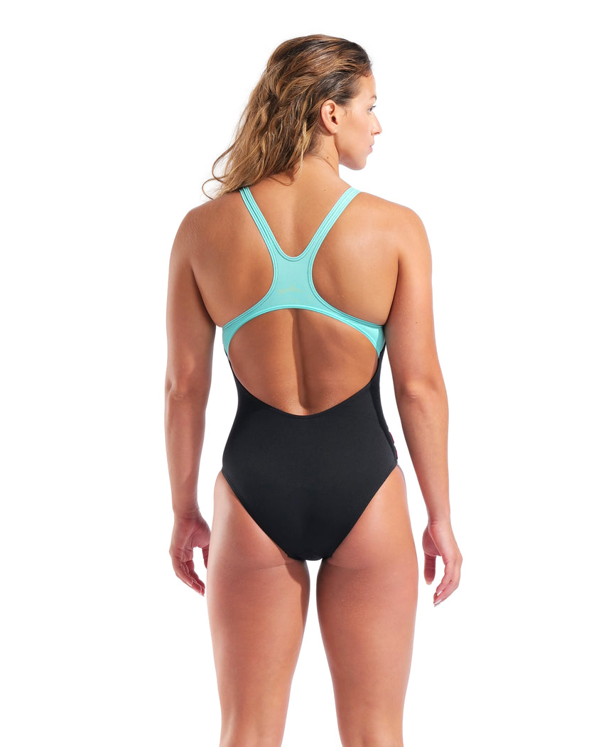 Arena Dames Badpak Graphic Swim Pro L Zwart Water