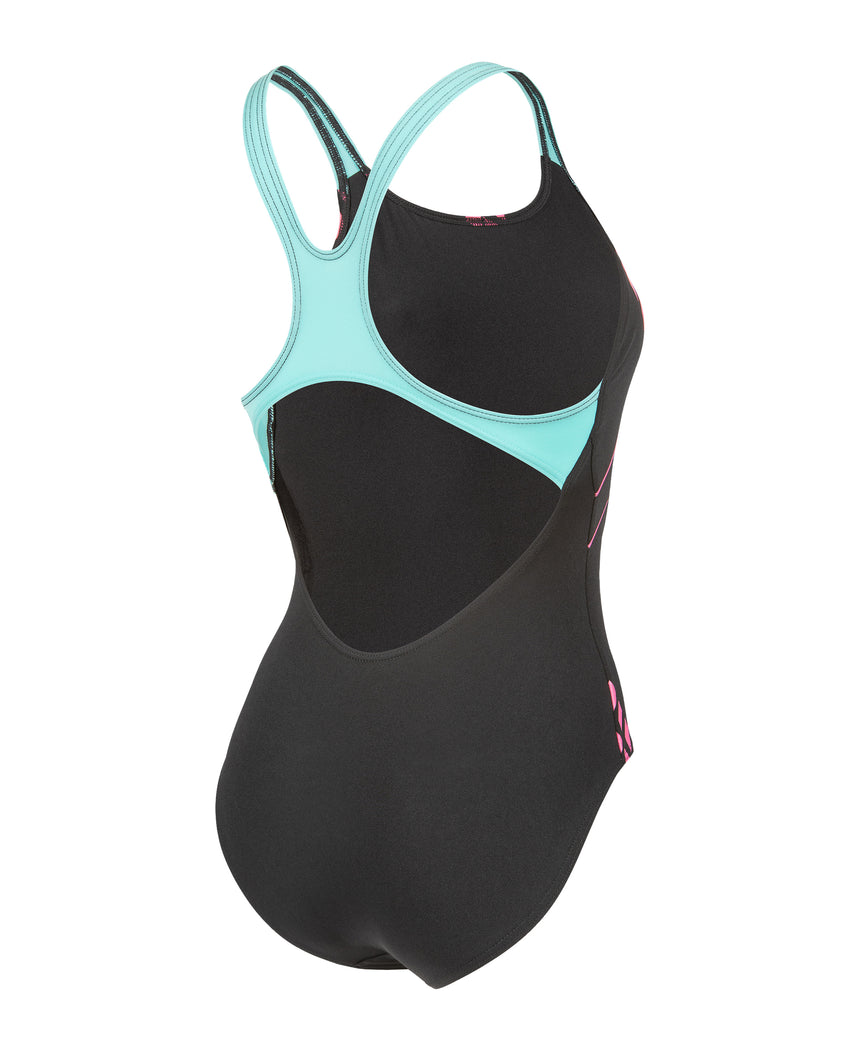 Arena Dames Badpak Graphic Swim Pro L Zwart Water