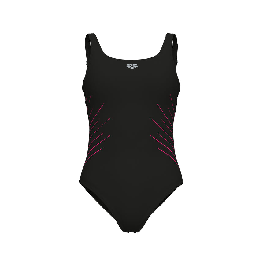Arena Dames Badpak Isa Squared Back C Cup Zwart Fairy Rose