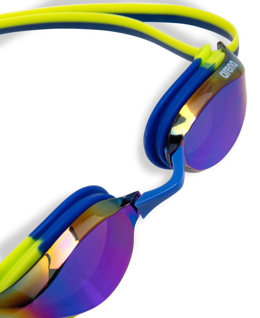 Arena Kinderzwembril Python Junior Mirror Blauw Lime