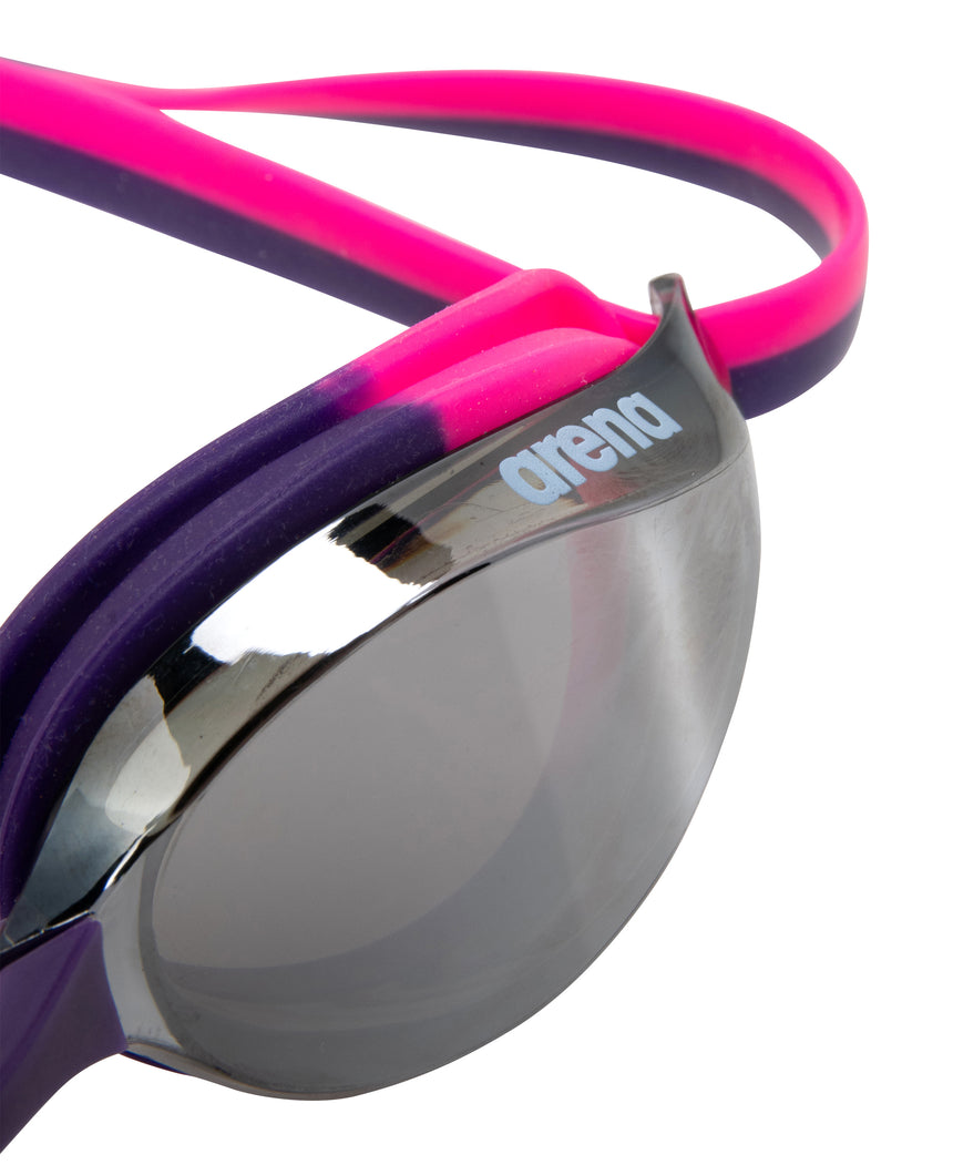 Arena Kinderzwembril Python Junior Mirror Zilver Shocking Pink Plum