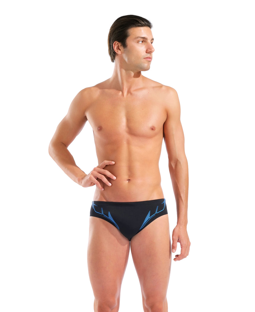 Arena Heren Zwemslip Graphic Zwart/Blauw