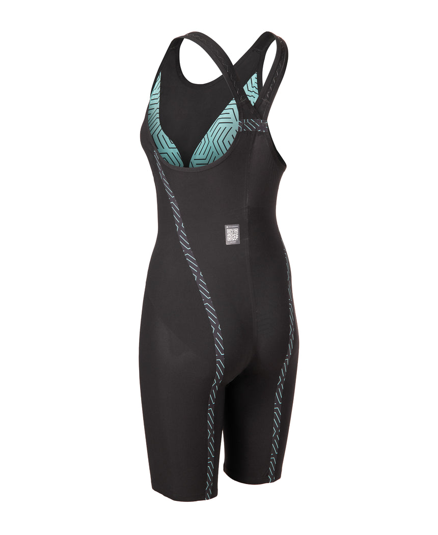 Arena Wettkampfanzug Powerskin Veloce Geschlossener Rücken Schwarz