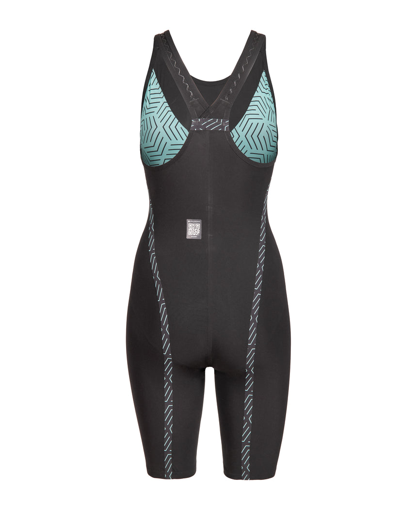 Arena Wettkampfanzug Powerskin Veloce Geschlossener Rücken Schwarz