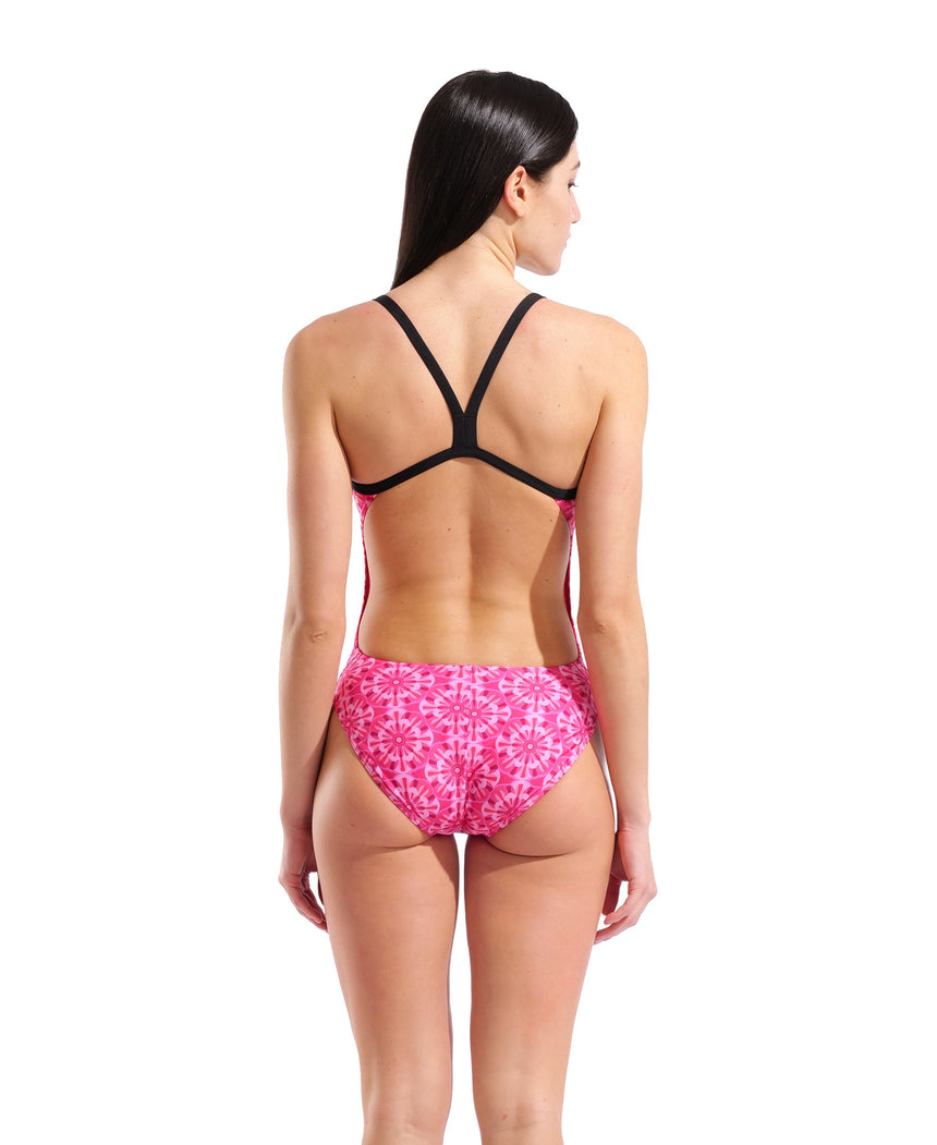 Arena Women's Floral Challenge Back Swimsuit back model view