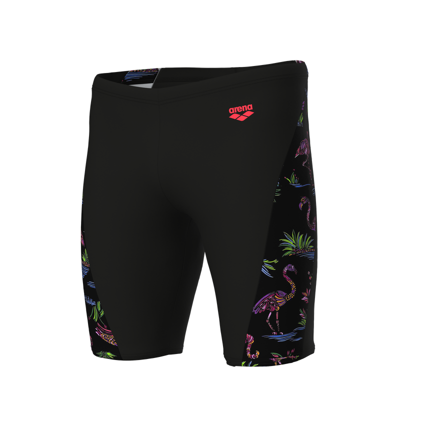 Arena Men's Flamingo Swim Jammer black multicolour front product view