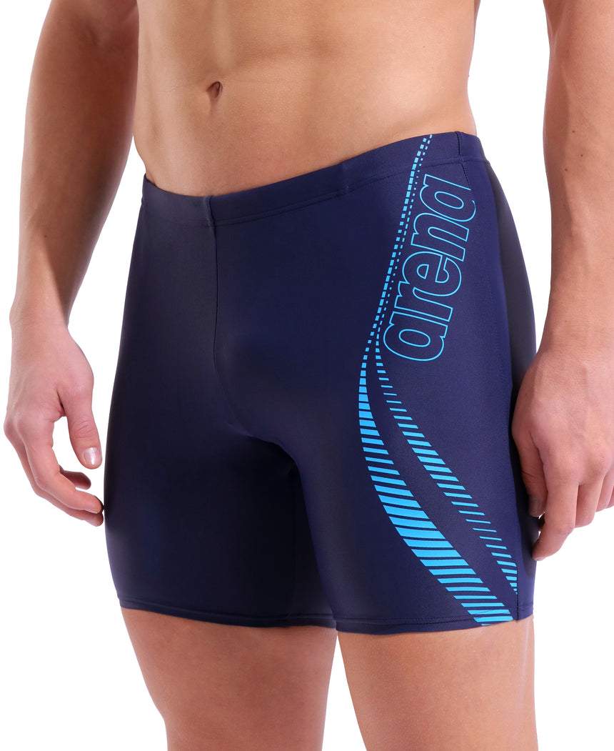 Arena Herren Schwimmjammer Path Mid Marine/Türkis