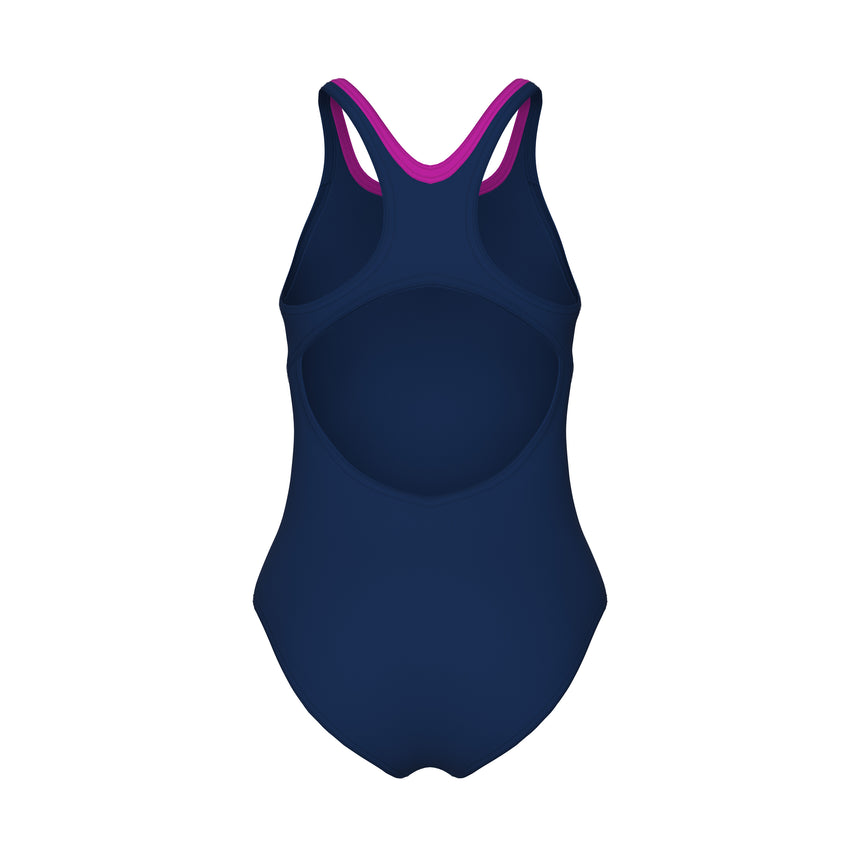 Arena Mädchen Badeanzug Bay Swim Pro Back Marine/Knall-Fuchsia