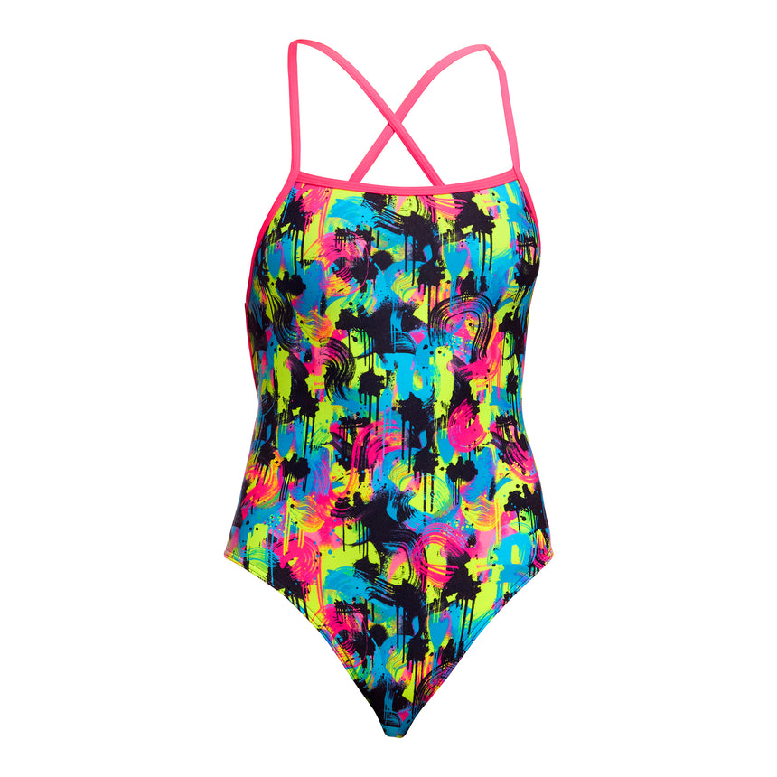 Funkita Swimsuit Strapped In Blotchy Babe