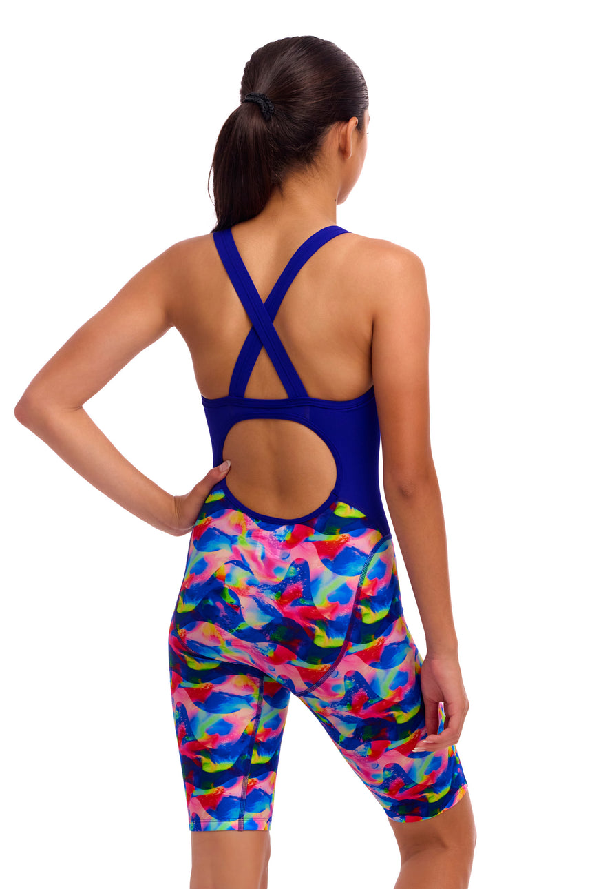 Funkita Meisjes Badpak met Pijpjes Fast Training Warped Waves