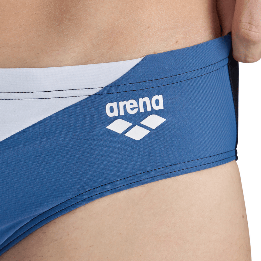 Arena Herren Badeslip Waves Profile Brief Blackasphalt-Grey-Blue-White