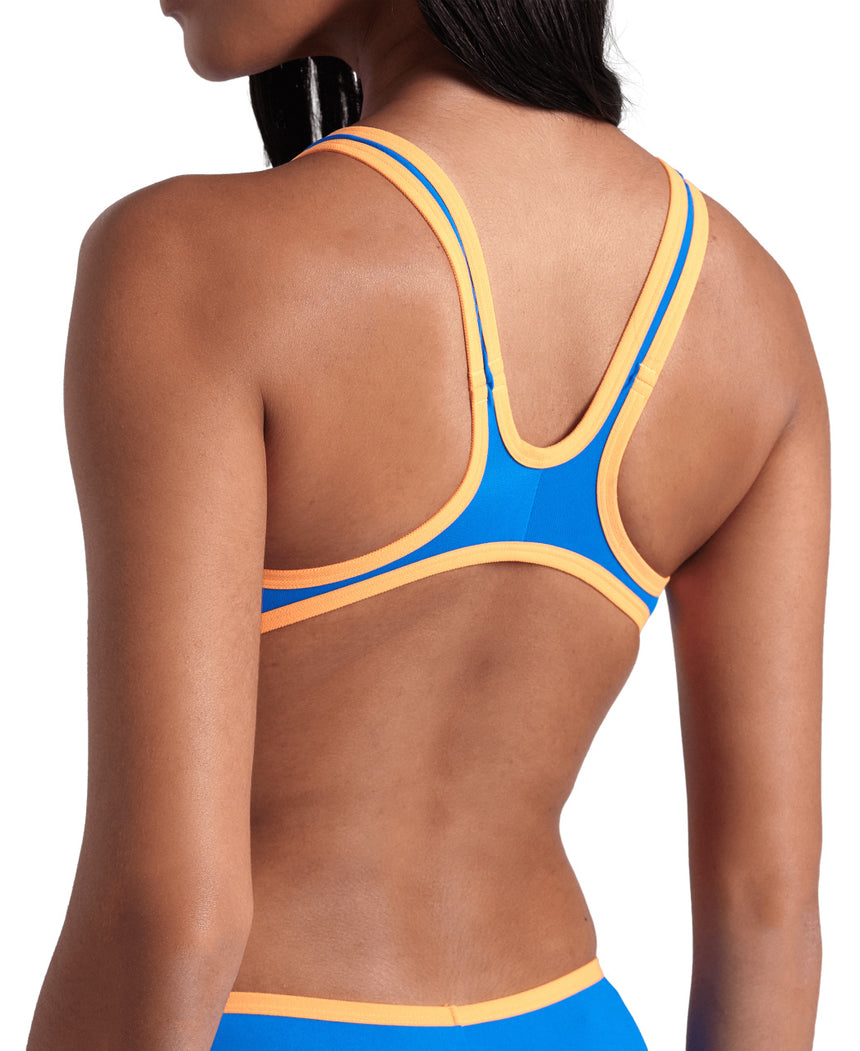 Arena Badpak One Biglogo One Piece Blauw Rivier-Fluo-Oranje