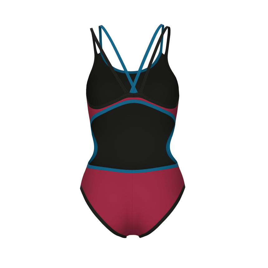 Arena Badpak One Double Cross Back One Piece Rood-Zwart-Blauw Kosmos
