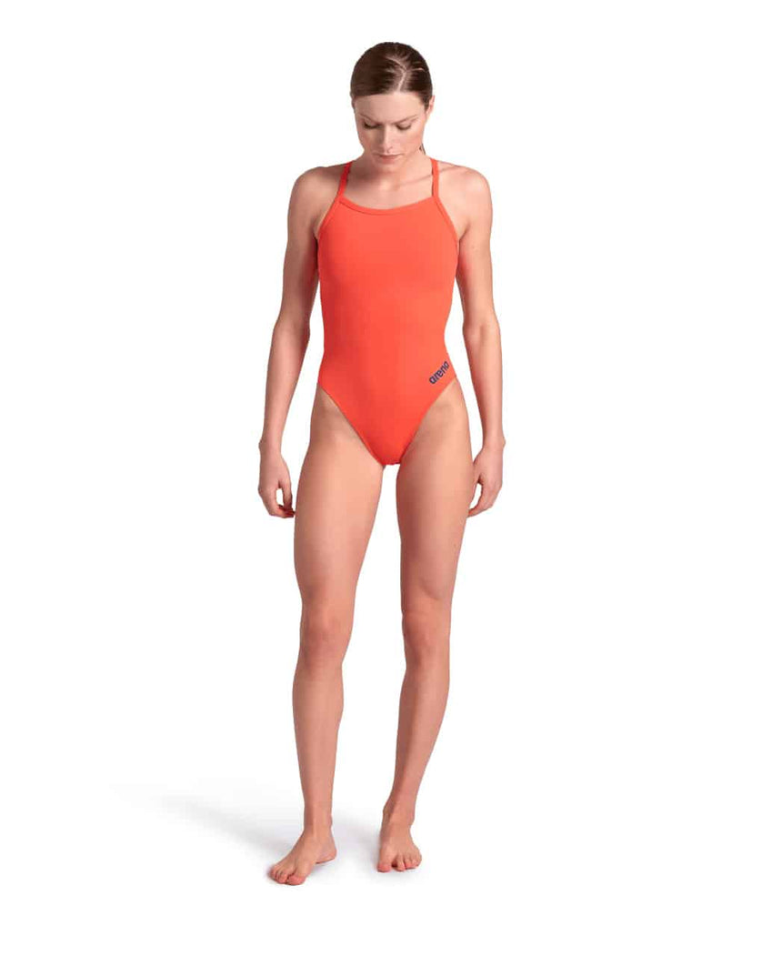 Arena W Team Swimsuit Challenge Solid bright Coral
