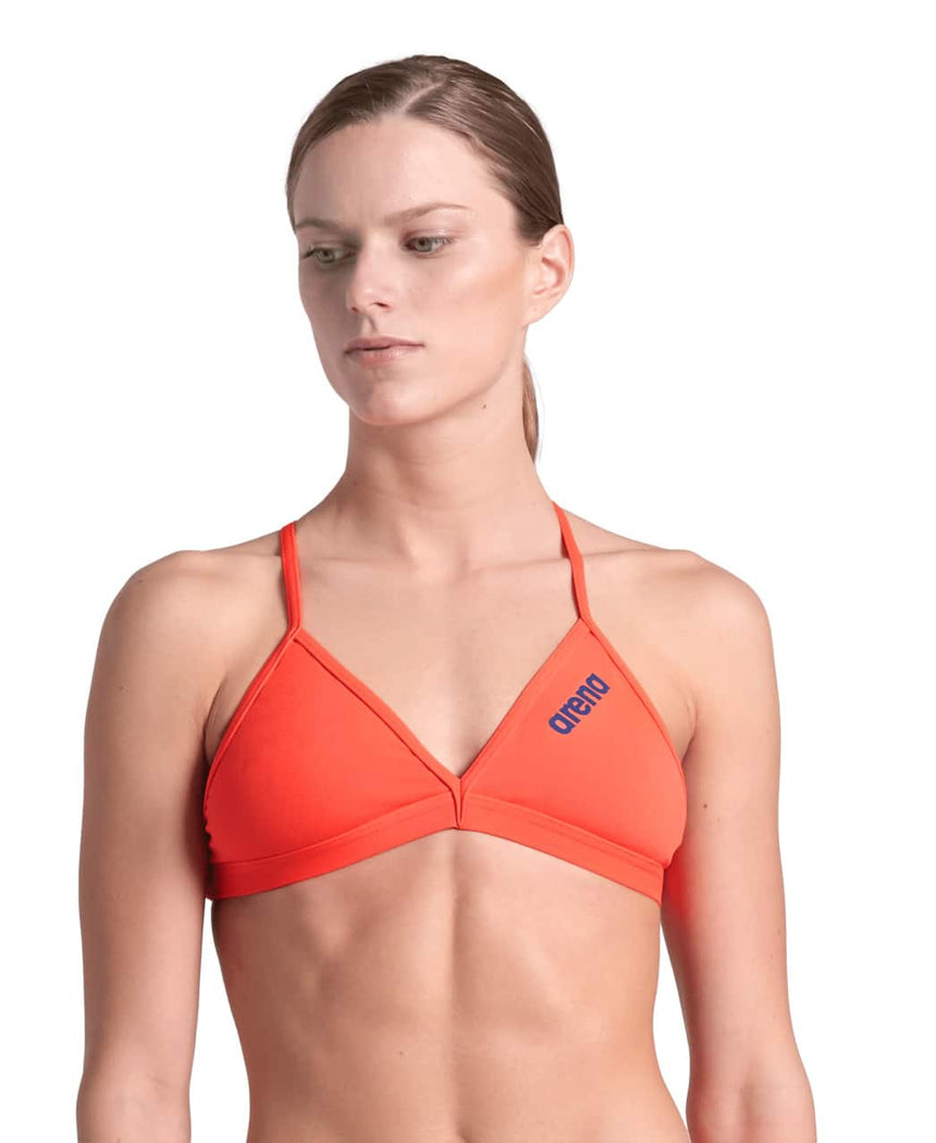 Arena W Team Swim Top Tie Back Solid bright Coral