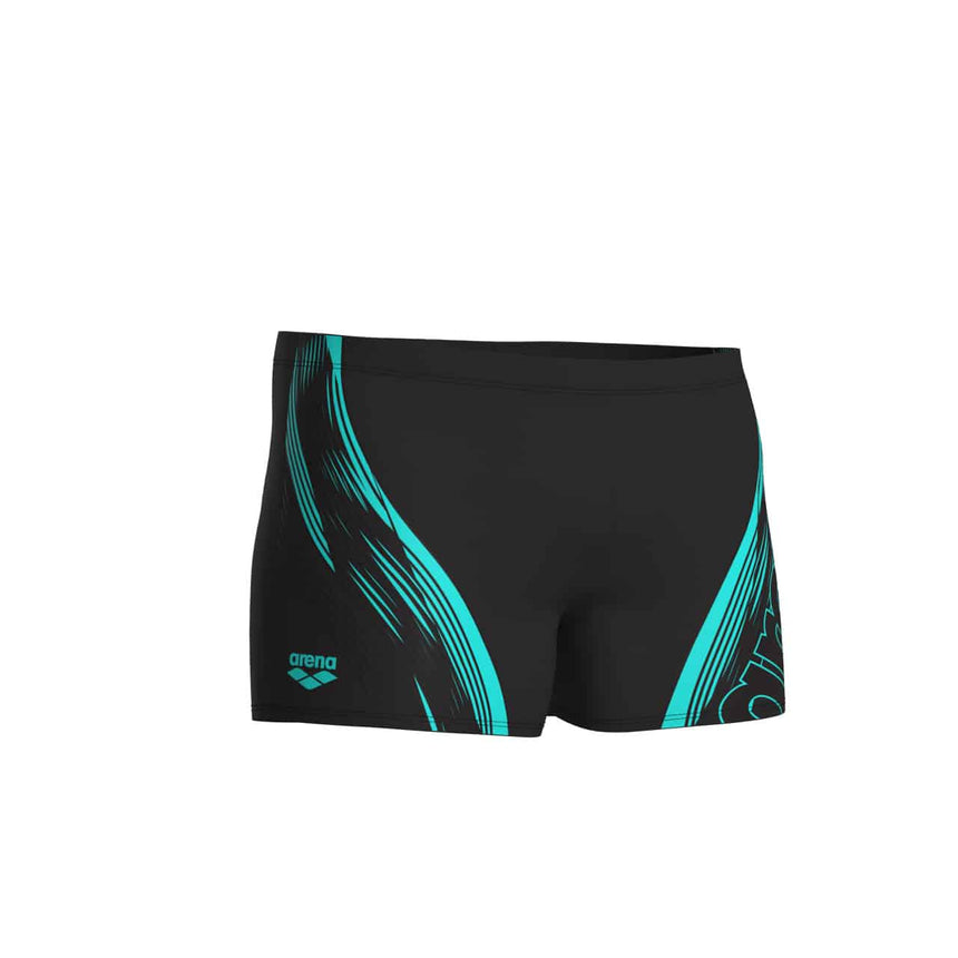Arena M Swim Short Graphic Black-Water