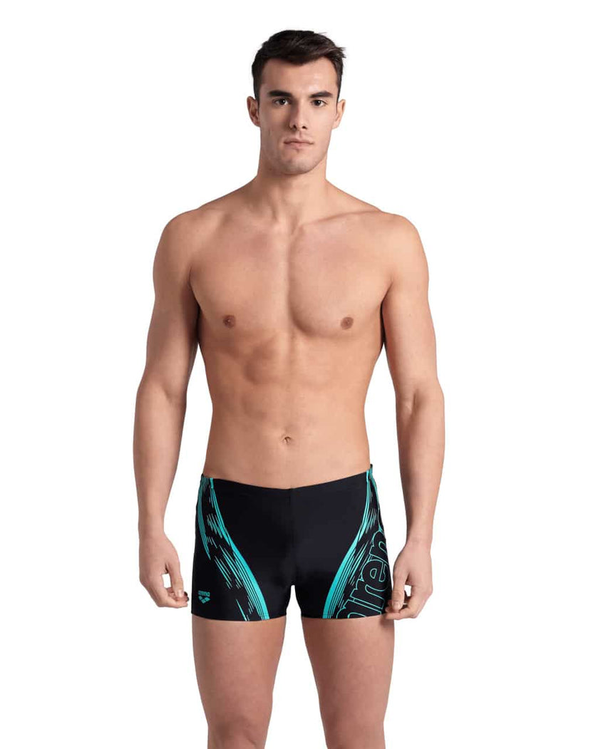Arena M Swim Short Graphic Black-Water