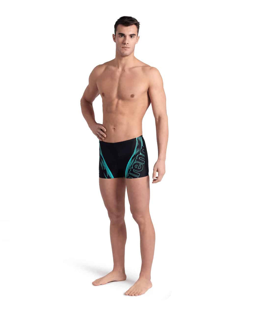 Arena M Swim Short Graphic Black-Water