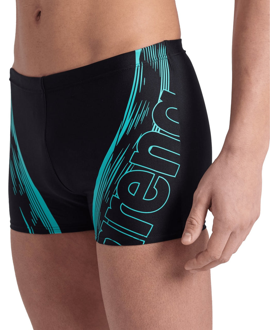Arena M Swim Short Graphic Black-Water