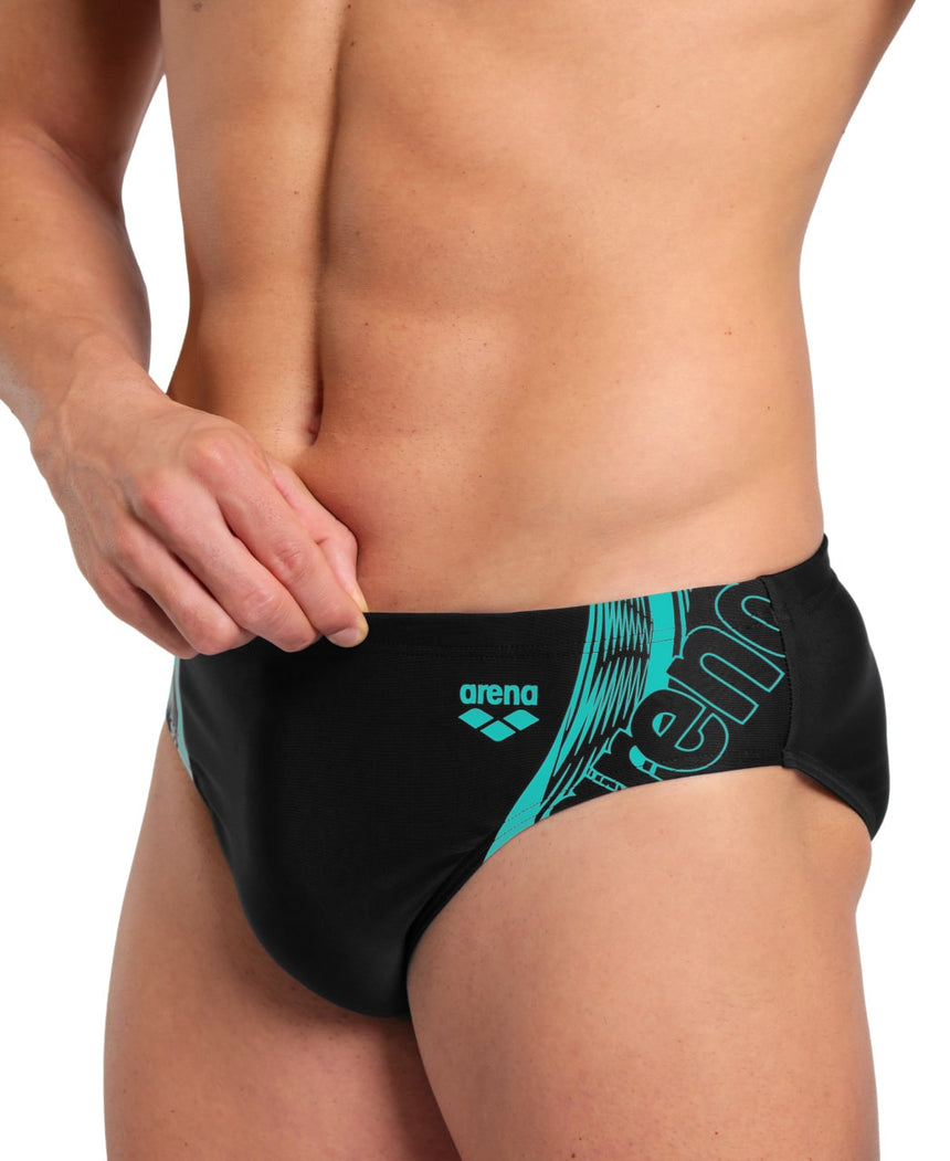 Arena M Swim Briefs Graphic Black-Water