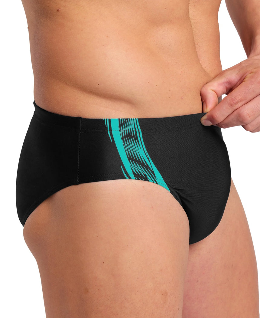Arena M Swim Briefs Graphic Black-Water