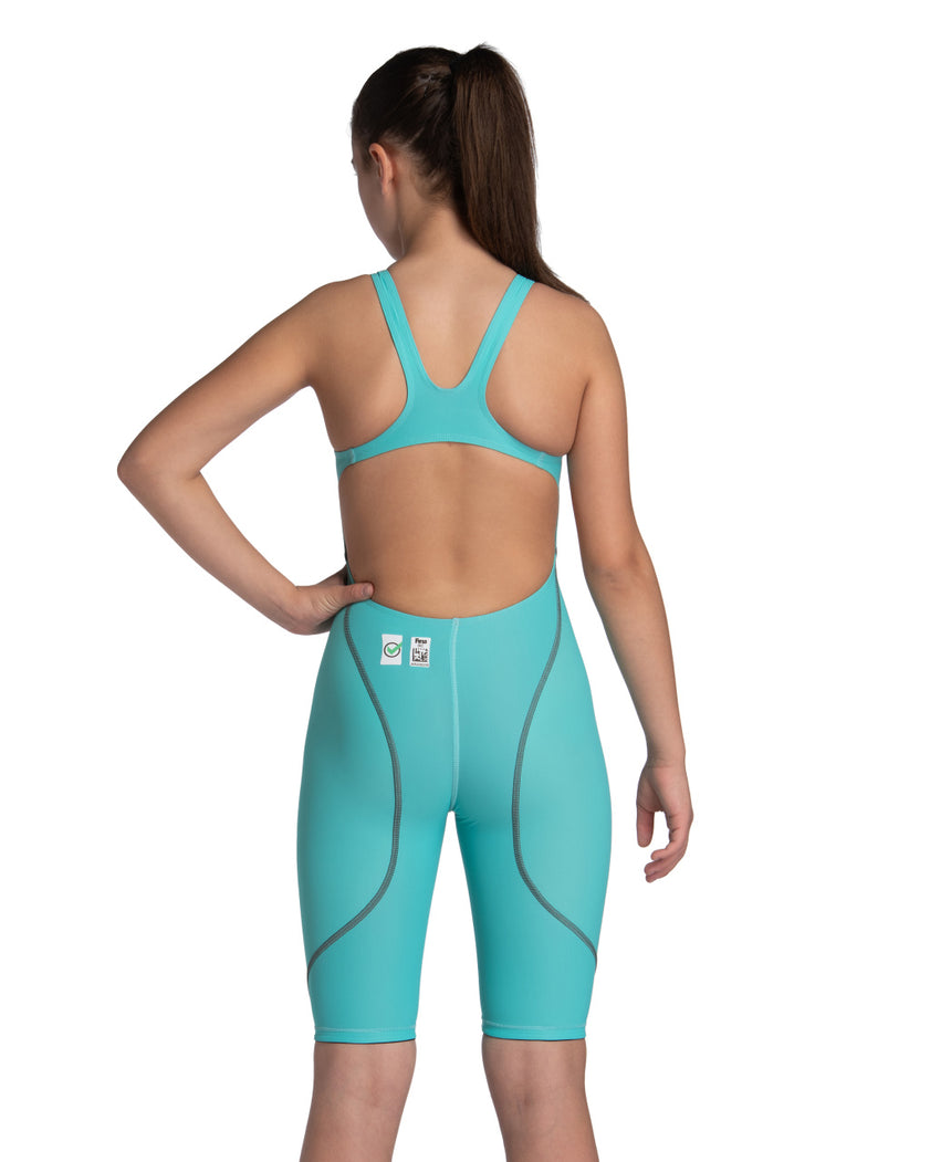 Arena Mädchen Wettkampfanzug Powerskin ST Next Open Back Aquamarine