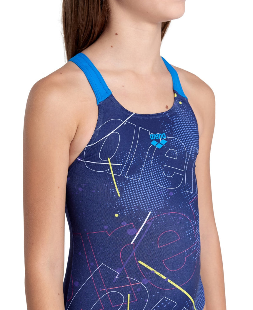 Arena G Galactic Swimsuit Swim Pro Back Navy-Blue River
