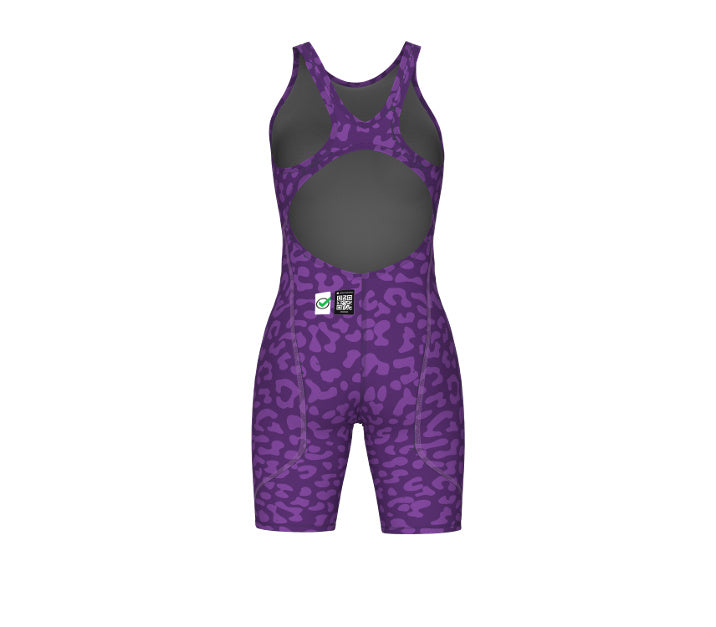 Arena Wedstrijdbadpak Powerskin ST Next Open Back Leopard Paars
