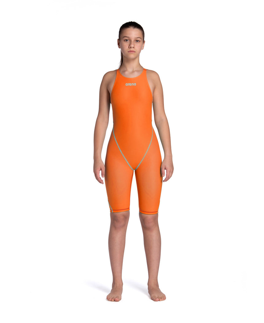 Arena Meisjes Wedstrijdbadpak Powerskin ST Next LE Open Rug Orange/Teal