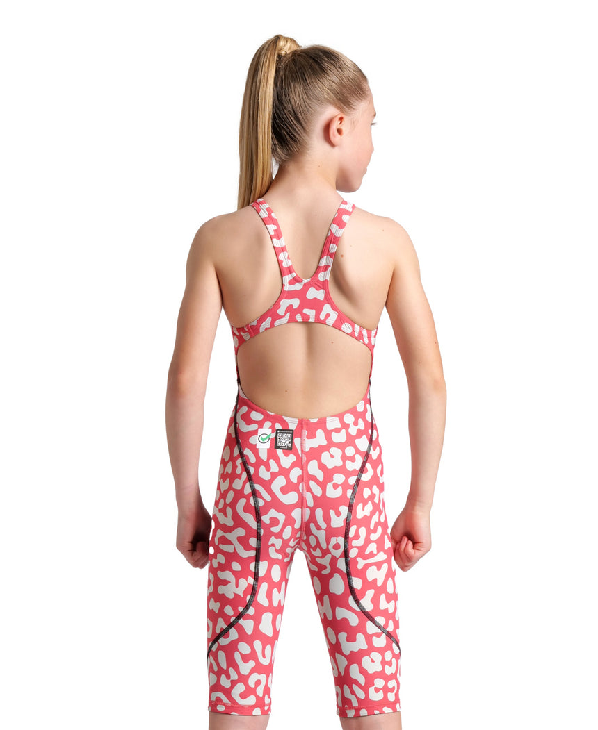 Arena Meisjes Wedstrijdbadpak Powerskin ST Next Open Back Leopard Roze