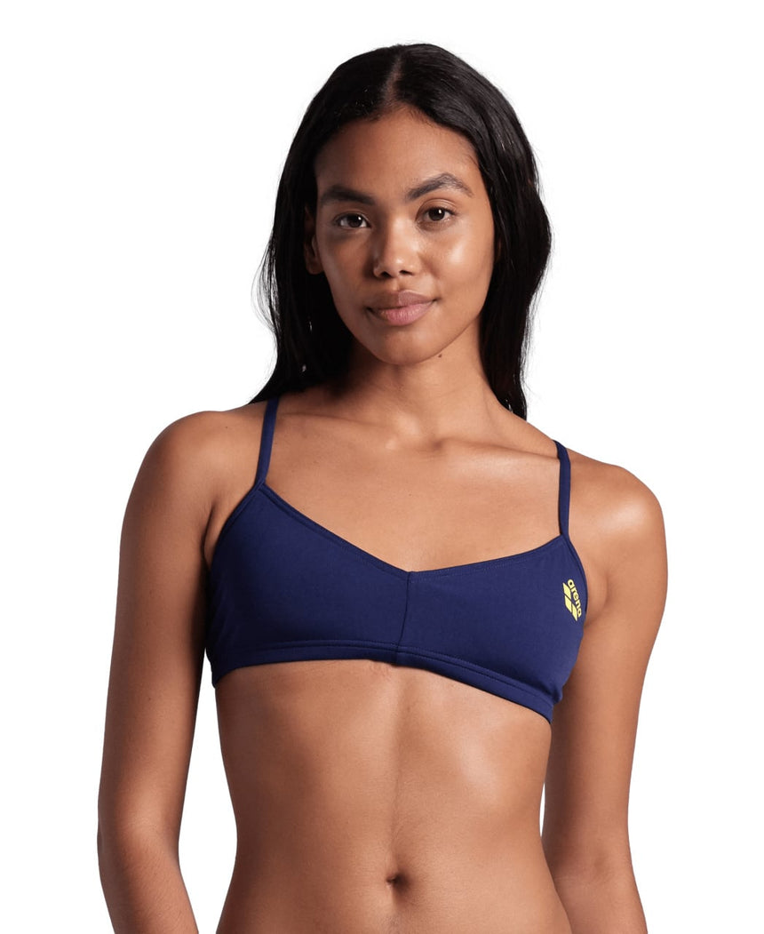 Arena Bandeau Bikini Top Live R Navy-Yellowstar