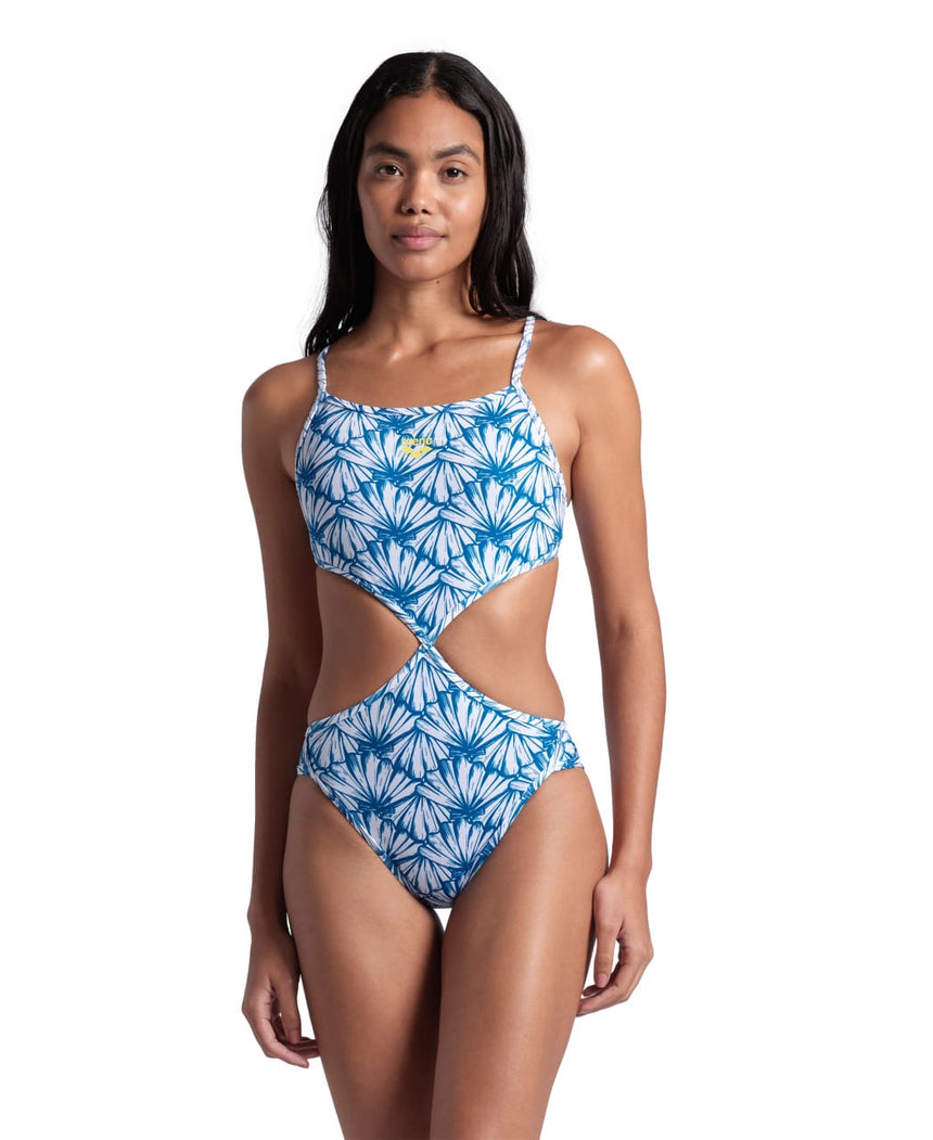 Arena Damen Badeanzug Rule Breaker Twist N Mix R White-Blue Cosmo