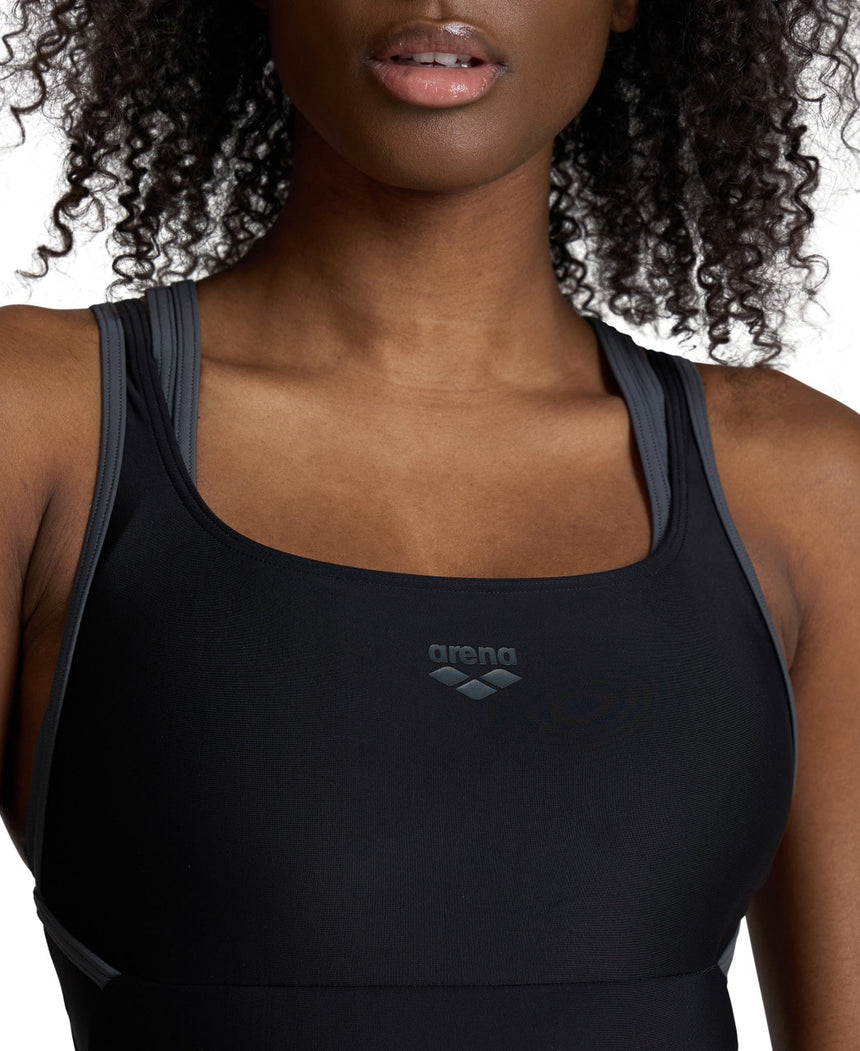 Arena Badpak Solid Control HI Power Back Zwart-Asfalt